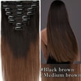 thumbnail image 3 of SEGO Clip in Hair Extensions 100% Real Remy Human Hair Full Head Straight Balayage Hair 8-24 inch, 3 of 10