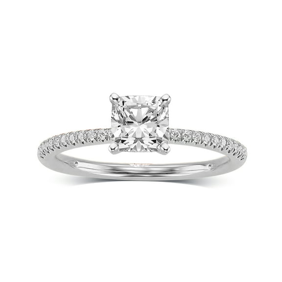 Arista 1-3/8 Carat T.W. Cushion Swarovski Diamonds White Solitaire Engagement Ring in Sterling Silver