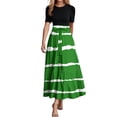 thumbnail image 1 of Summer Dresses For Women 2025 Floral Print Wrap Short Sleeve Maxi Dress Patchwork Ruffle Hem A Line Dress, 1 of 5