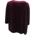 thumbnail image 2 of Plus Size Womens Asymmetrical Rhinestone Stylish Top Shirt Blouse Clothing Wine 1X (16.022), 2 of 4