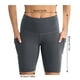 thumbnail image 5 of Naiovety Pantalones cortos deportivos elásticos con bolsillos de alta capacidad para mujer, Shorts de baño de cintura alta, color gris claro Uniforme atlético, 5 of 6