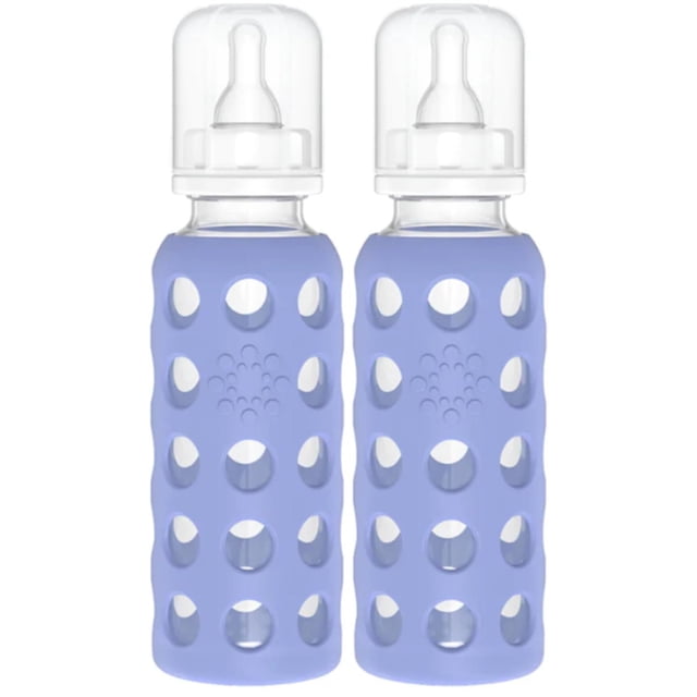 Botella de Bebé de Vidrio Lifefactory Blueberry con Funda de Silicona, 2 Piezas