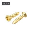 thumbnail image 3 of Uxcell M3x16mm Brass Wood Screws, Phillips Flat Head Self Tapping Connector 50 Pack, 3 of 5