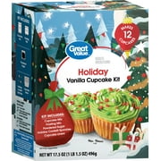 Great Value Holiday Vanilla Cupcake Kit, 1 Kit, 17.5 OZ