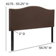 thumbnail image 5 of Upholstered Full Size Headboard with Nailtrim in Dark Brown Fabric, 5 of 6