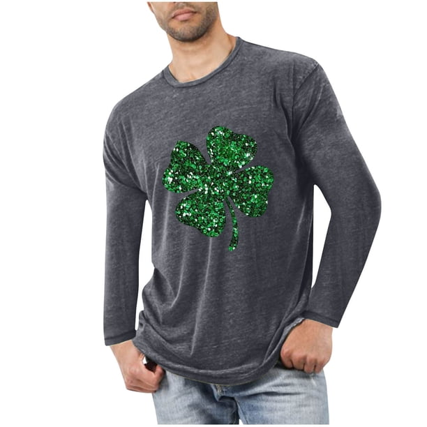 Blusas y camisas de manga larga con cuello redondo para hombre, deportivas, fitness, hogar, pijamas navideños estampados, camiseta de manga larga con cuello redondo, blusa de poliéster para hombre