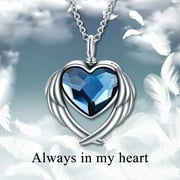 Urn Necklaces for Ashes of Loved Ones 925 Sterling Silver Cremation Jewelry for Women Heart Urn,18inch