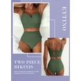 thumbnail image 6 of Eytino Swimsuits for Women High Waisted Bikini Set V Wire Two Piece Swimsuits Swim Suits 2026 Tummy Control Bathing Suit Mist Green 2XL, 6 of 8