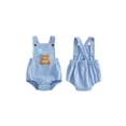 thumbnail image 2 of BemeyourBBs Baby Boy First Birthday Romper Overalls Outfit One Years Old 1st Birthday Clothes Sleeveless Square Neck Animal Balloon Embroidery Bodysuit Playsuit, 2 of 8
