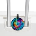 thumbnail image 3 of tie dye10 Set of 2pcs PU Leather Round Suitcase Tags with Privacy Cover and Name ID Tag - Ideal for Travel Luggage, Handbags, Backpacks, School Bags, 3 of 6