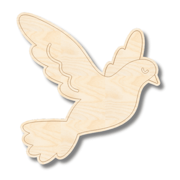 Unfinished Wood Etched Dove Shape | Paint By Line Crafts 24" / 1/8"