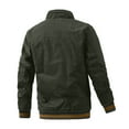 thumbnail image 3 of TFEOQRY Men's Jacket Coat Casual Solid Color Loose Outwear Long Sleeved Lapel Overcoat Green, 3 of 8