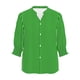 thumbnail image 5 of Camisas de Cuello de la Tripulación de Manga Corta para las Mujeres Moda Verano Casual Botón Arriba Cuello en V con Tejido Súper Suave, 5 of 6