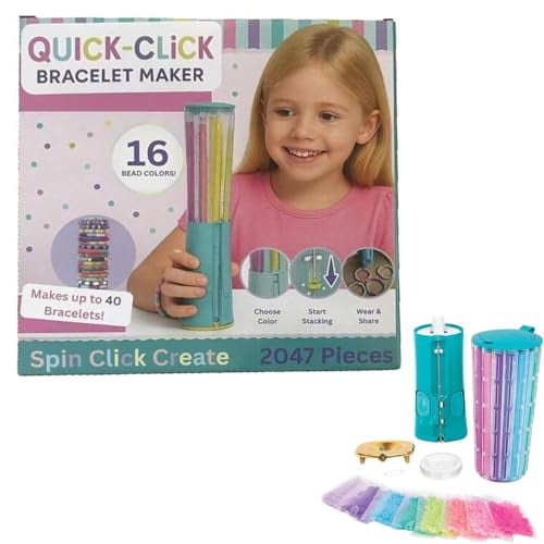 Quick Click Bracelet Maker Kit, Cool Bracelet Making Machine, DIY Jewelry Craft Kit Rotate Click Wear, Fun DIY Jewelry Set & Tweens, Develop Hands-On and Creativity Skills (1pcs)