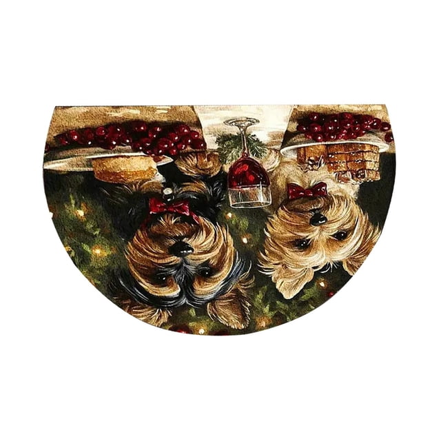 Conjunto de Baño de Navidad Alfombra de Navidad Puerta de Entrada Alfombra Semicircular Alfombra de Pie Absorbente Del Hogar Alfombra Antideslizante Alfombra de Baño Alfombra Antideslizante Alfombra D