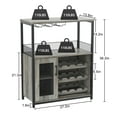 thumbnail image 2 of Twister.CK 5 Tier Wine Bar Cabinet, Bar Cabinet with Detachable Wine Rack and Glass Holder, Storage Space for Kitchen Living Room Bar, Gray, 2 of 7