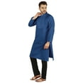 thumbnail image 3 of Atasi Indian Solid Kurta Pajama Set For MensÂ&nbsp;Mandarin Collar Casual Long-Wear Kurta, 3 of 7