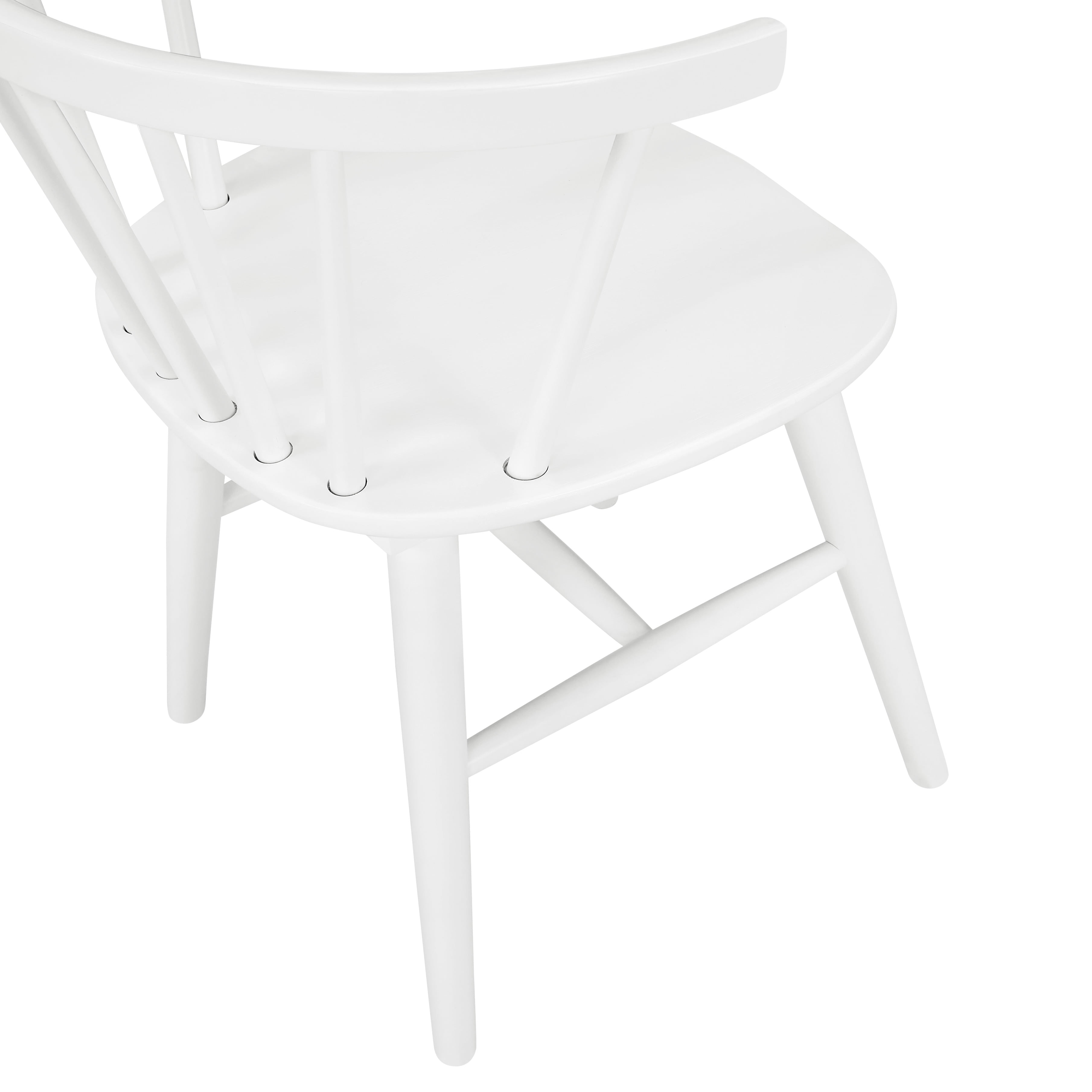 Roundhill Furniture Alwynn Wooden Spindle Back Dining Chairs, Windsor Chairs, Set of 2, White