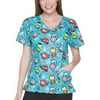 Disney Women's Fashion Collection Spring Cotton V-Neck Scrub Top