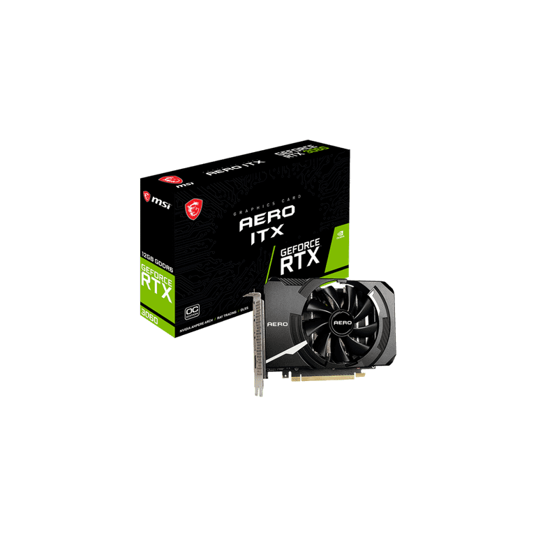 MSI GeForce RTX 3060 12GB GDDR6 PCI Express 4.0 Video Card RTX 3060 AERO  ITX 12G OC