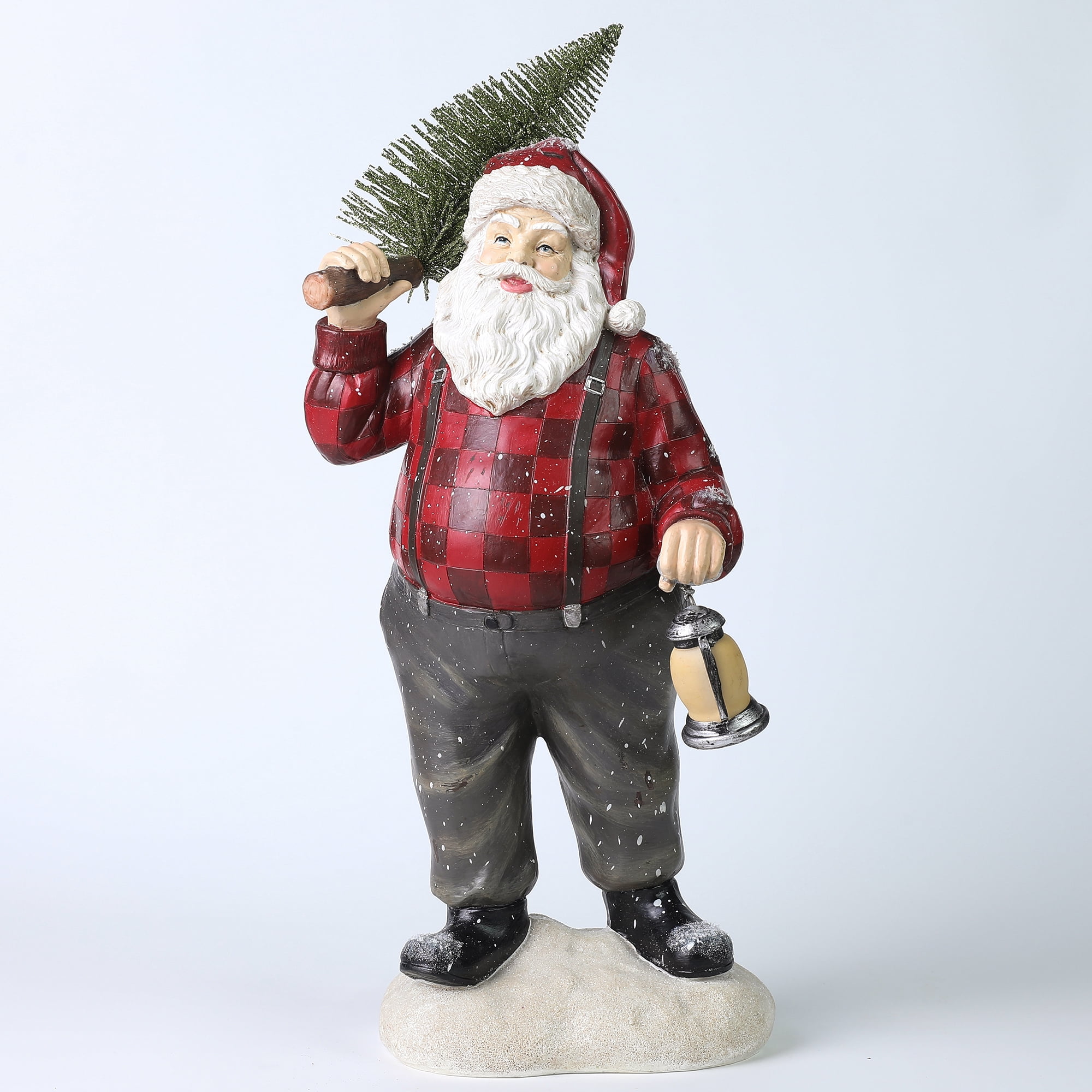 Flannel Santa Claus Figurine with LED Light - Walmart.com
