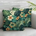 thumbnail image 3 of GOSMITH  Tropical Summer Hawaiian Flower Palm Leaves Print Corduroy Throw Pillow Covers Soft Square Throw Pillow Case Decor Sofa Living Room, 3 of 5