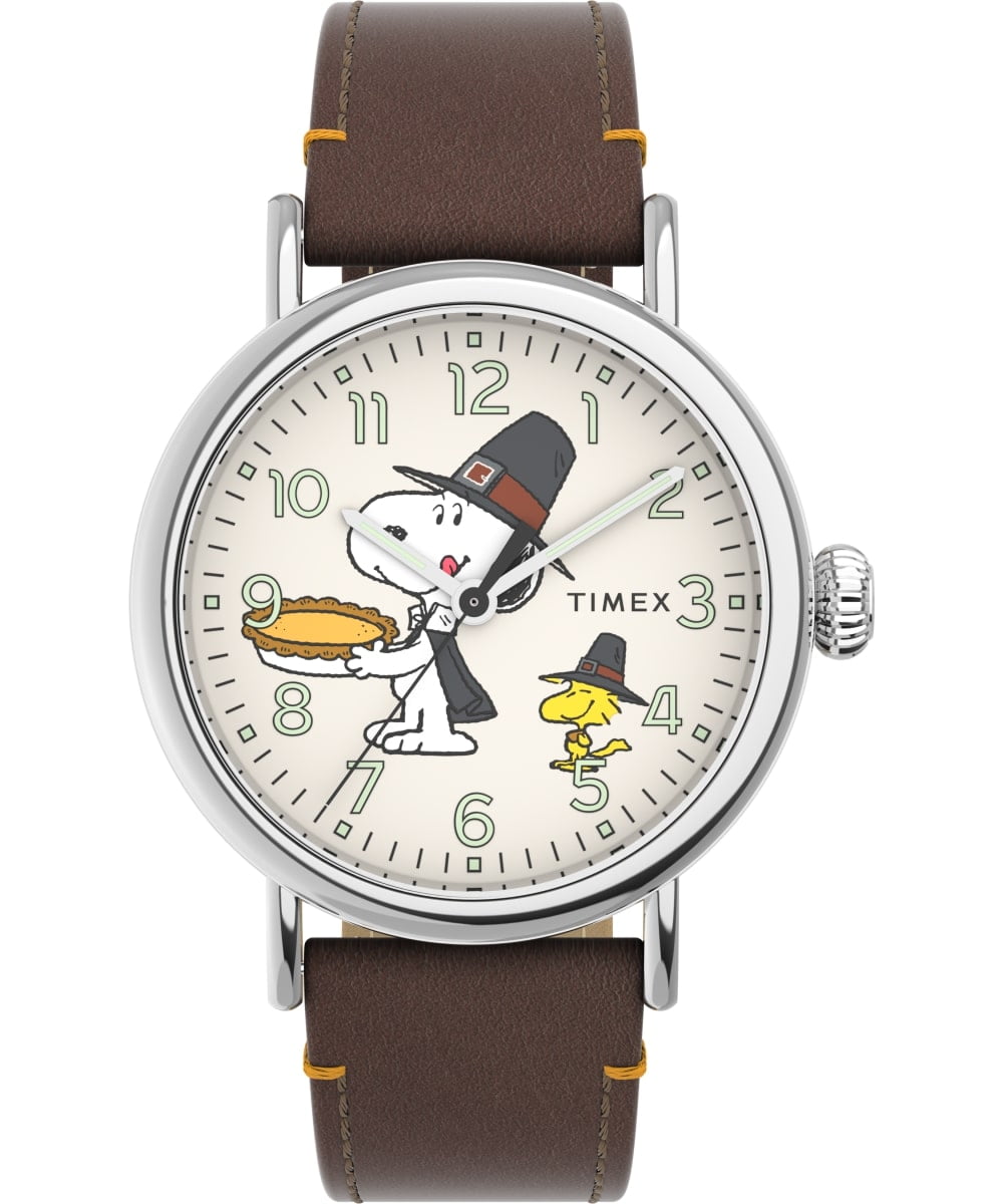 snoopy Q Timex Chronograph x Peanuts Snoopy 40mm Leather Strap