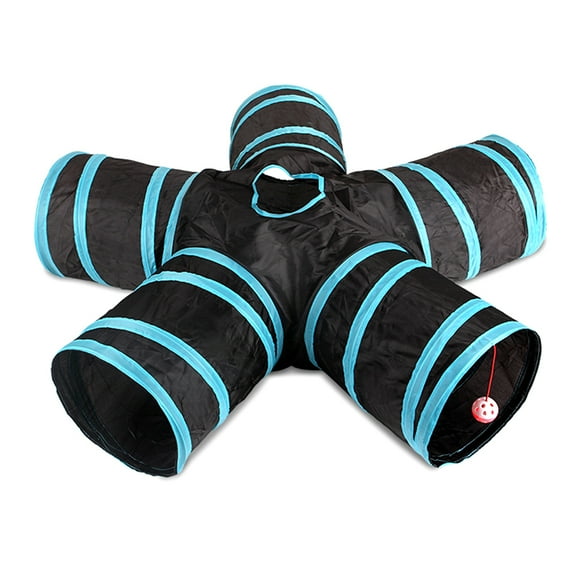 Amdohai Indoor Cat Tunnel 5 Way Pet Play Tunnel Collapsible Tunnel Tube Kitty Tunnel Peek