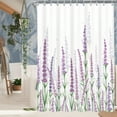 thumbnail image 4 of MIZHONA Lavender Floral Shower Curtain,Rustic Purple Flower Bathroom Curtain 60x72 Inch, 4 of 8