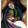 thumbnail image 2 of Marc, Franz 12x13 Gold Ornate Wood Framed with Double Matting Museum Art Print Titled - Girl With a Cat, 2 of 4