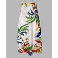 thumbnail image 5 of CHICME Skirts for Women Boho Tropical Floral Print Wrap Self Tie High Waist Brazilian Beach Vacation Long Skirt Beige-S, 5 of 9