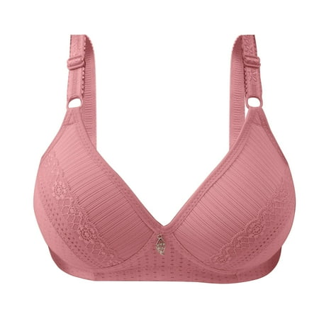 

Fabiurt Women s Bra Womens No Steel Ring French Underwear Open Back Beautiful Bra Summer Ultra Thin Bud Bra Underwear Pink