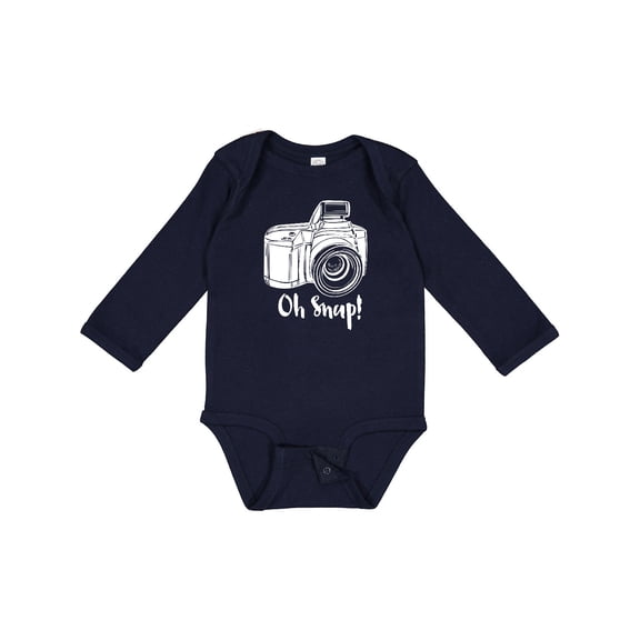 Inktastic Camera Oh Snap Boys or Girls Long Sleeve Baby Bodysuit