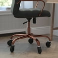 thumbnail image 4 of BizChair High Back Black LeatherSoft Executive Swivel Office Chair with Rose Gold Frame, Arms, and Transparent Roller Wheels, 4 of 9