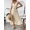 Beige, variant on Womens Summer Dress Casual Solid Color V-Neck Mid-Length Dress Leisure Slim Fit Sleeveless Sundresses