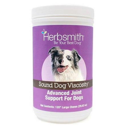UPC: 0718122577798 | Herbsmith Sound Dog Viscosity – Advanced Joint Support for Dogs – Veterinarian Recommended Glucosamine for Dogs  Hyaluronic Acid  Chondroitin  MSM – Natural Arthritis Pain Relief – 120ct Large Chews