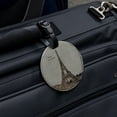 thumbnail image 5 of Paris, Je t'aime I Love You Eiffel Tower City Map Round Leather Luggage Card Suitcase Carry-On ID Tag, 5 of 8