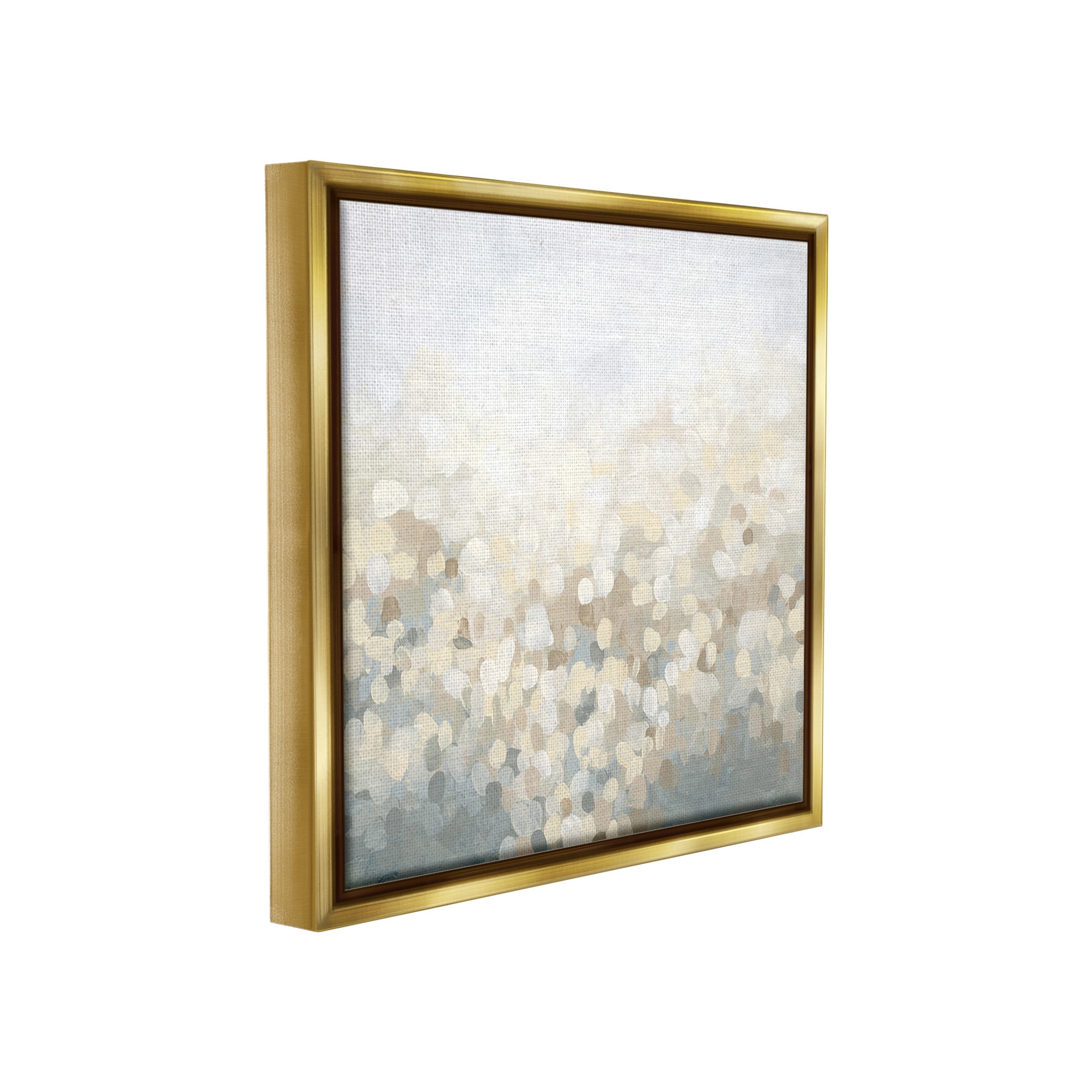Stupell Industries Dotted Neutral Gradient Abstract Painting Gold Floater Framed Canvas Art Print Wall Art, 25 x 25