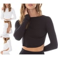 thumbnail image 1 of TRKIYQC Mujeres Crop Tops, Manga Larga Sin Espalda Casual Fiesta Calle Otoño Primavera Tops Cortos TRKIYQC moda, 1 of 10