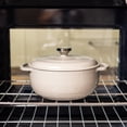 thumbnail image 3 of Lodge 4.5 Quart Enameled Cast Iron Dutch Oven with Lid – Dual Handles – Oven Safe up to 500° F or on Stovetop - Use to Marinate, Cook, Bake, Refrigerate and Serve – Oyster, 3 of 5