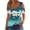 #053-Navy, variant on Craaazy Women's Casual Fitted V Neck Short Sleeve T-Shirt with Cold Shoulder Design and Eyelet Detail for Everyday Outfits Gifts