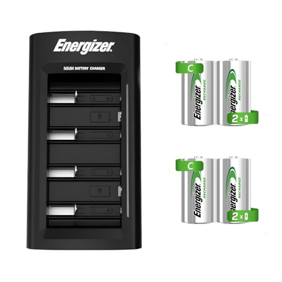 Cargador Universal Energizer + 4 Pilas Recargables Tamaño C
