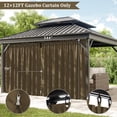 thumbnail image 3 of Pakunoda Outdoor Curtains for Gazebo Set of 4, Waterproof Outdoor Privacy Curtain Panel with Double Zipper, 12' X 12', Sand(Curtain Only), 3 of 8
