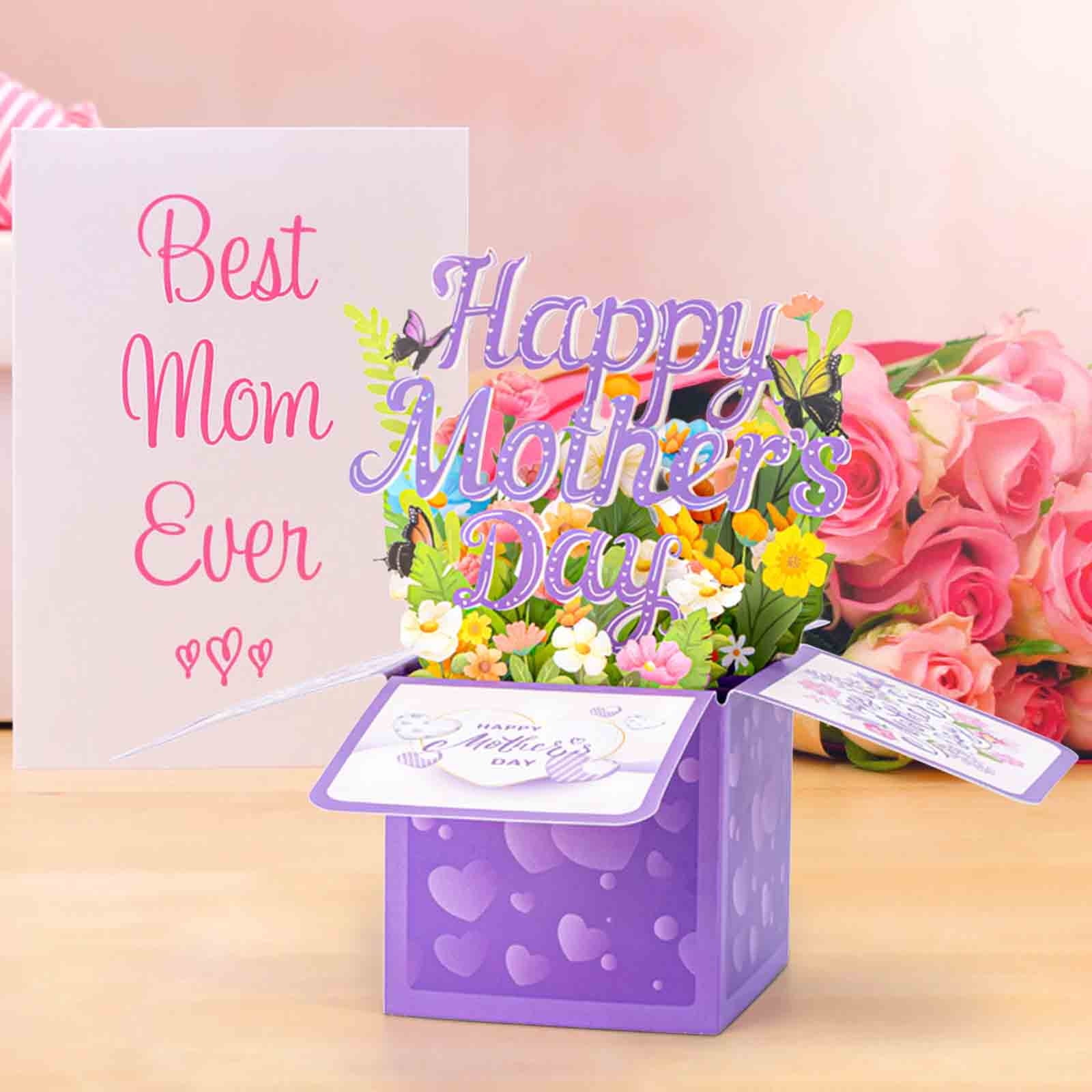 YUNAFFT Happy Mothers Day Pop Up Gift Cards Magic Floral Bouquet Pop-Up 3D Greeting Card Graduation Birthday Cards