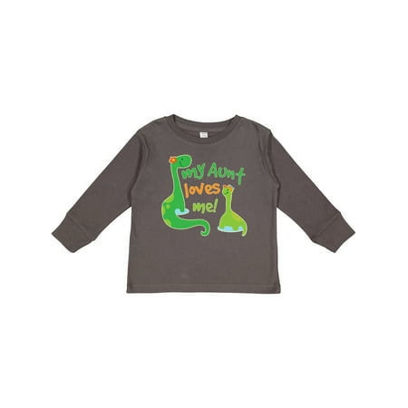

Inktastic My Aunt Loves Me Nephew Gift Toddler Boy Girl Long Sleeve T-Shirt