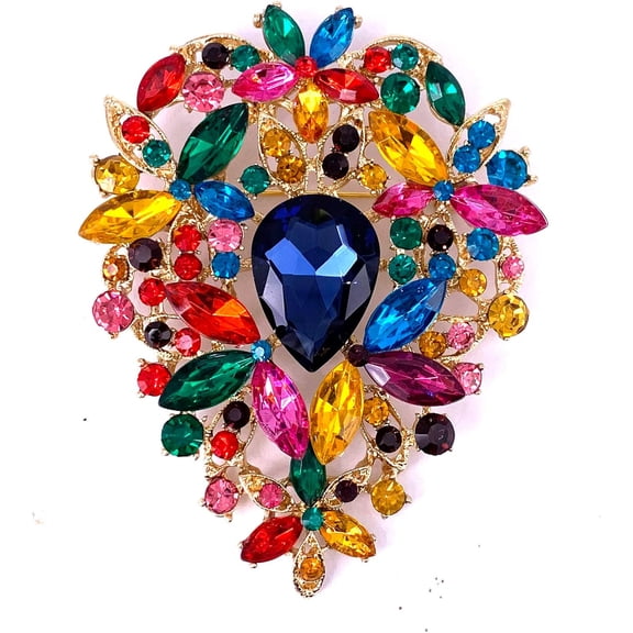 Tilga oTilga leaf bouquet scarf brooch, large brooch, crystal jewelry, suitable for women.