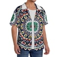 thumbnail image 2 of Naloa Colorful With Blue Oriental Men's Loose Fit Cuban Collar Short-Sleeve Shirt, Hawaiian Shirts, Mens Shirts Casual for Everyday Wear Outings-4X-Large, 2 of 5