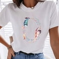 thumbnail image 2 of IROINNID Womens Summer Round Neck Vintage Printed Pattern Casual Short Sleeve Womens Tops Blouse Spring Saving Sale, 2 of 5