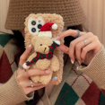 thumbnail image 5 of Funda para iPhone 12 Pro Max con muñeco de Dibujos Animados, Funda Suave y Esponjosa de Piel de Felpa Linda en 3D Compatible con la Funda para iPhone (iPhone 12 Pro Max, Oso de Navidad Bro, 5 of 5