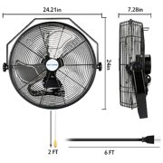 BILT HARD 20 inch Industrial Wall Fan, 4600 CFM, 3-Speeds High Velocity Wall Mount Fan with Sealed Motor, 2 Pack